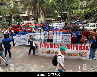 MARCHA TRABAJADORES ELECTRICOS Quito, Mittwoch, 14. August 2024 Elektroarbeiter sitzen im Energieministerium, gegen die Privatisierung des Sektors Fotos API Quito Pichincha Ecuador POL MARCHA TRABAJADORES ELECTRICOS c71a1be554f73d63caa6800bc4cc7329 Copyright: XAPIx Stockfoto