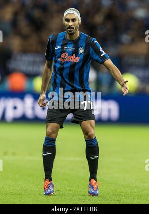 Stadion Narodowy, Warschau, Polen. August 2024. UEFA Super Cup Fußball, Real Madrid gegen Atalanta; Davide Zappacosta (Atalanta) Credit: Action Plus Sports/Alamy Live News Stockfoto