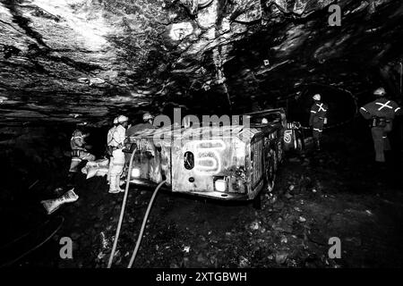 Die unterirdische Platinum Palladium Mining and Machinery in Johannesburg, Südafrika Stockfoto