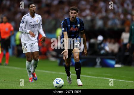 Warschau, Pologne. August 2024. Antonio Rudiger aus Atalanta während des Fußballspiels des UEFA Super Cup 2024 zwischen Real Madrid CF und Atalanta BC am 14. August 2024 im PGE Narodowy in Warschau, Polen - Foto Piotr Matusewicz/DPPI Credit: DPPI Media/Alamy Live News Stockfoto