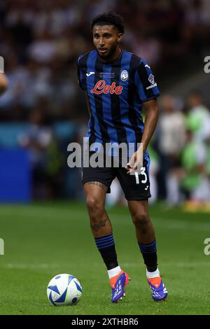 Warschau, Pologne. August 2024. Ederson von Atalanta während des UEFA Super Cup 2024 Fußballspiels zwischen Real Madrid CF und Atalanta BC am 14. August 2024 im PGE Narodowy in Warschau, Polen - Foto Piotr Matusewicz/DPPI Credit: DPPI Media/Alamy Live News Stockfoto