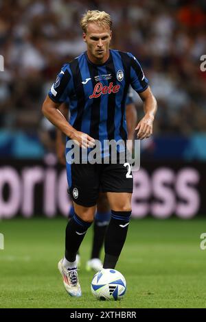 Warschau, Pologne. August 2024. Mitchel Bakker aus Atalanta während des UEFA Super Cup 2024 Fußballspiels zwischen Real Madrid CF und Atalanta BC am 14. August 2024 im PGE Narodowy in Warschau, Polen - Foto Piotr Matusewicz/DPPI Credit: DPPI Media/Alamy Live News Stockfoto