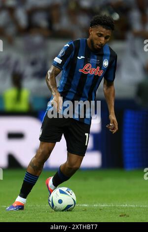 Warschau, Pologne. August 2024. Ederson von Atalanta während des UEFA Super Cup 2024 Fußballspiels zwischen Real Madrid CF und Atalanta BC am 14. August 2024 im PGE Narodowy in Warschau, Polen - Foto Piotr Matusewicz/DPPI Credit: DPPI Media/Alamy Live News Stockfoto