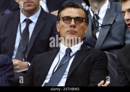 Warschau, Pologne. August 2024. Vincenzo Montella während des Fußballspiels des UEFA Super Cup 2024 zwischen Real Madrid CF und Atalanta BC am 14. August 2024 bei PGE Narodowy in Warschau, Polen - Foto Piotr Matusewicz/DPPI Credit: DPPI Media/Alamy Live News Stockfoto