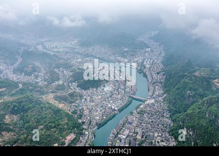 Antike Stadt, Kreis Zhenyuan, Qiandongnan Miao und Autonome Präfektur Dong, Provinz Guizhou, China Stockfoto