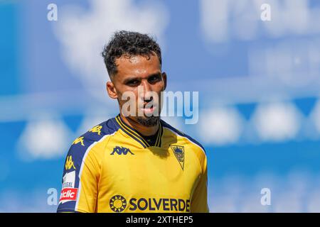 Estoril, Portugal. August 2024. Rafik Guitane (GD Estoril Praia) wurde während des Liga Portugal Spiels zwischen den Teams von GD Estoril Praia und CD Santa Clara im Estadio Antonio Coimbra da Mota gesehen. GD Estoril Praia vs. CD Santa Clara. GD Estoril Praia besiegt von CD Santa Clara 1-1 Credit: SOPA Images Limited/Alamy Live News Stockfoto