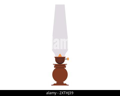 Gaslampe Laterne Glas Feuerzeug Öl Benzin Feuerzeuger antik alte Vintage Retro Stil klassische Artikel Design Icon Illustration Stock Vektor