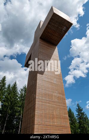 Das Veitsch Pilgerkreuz. Das Pilgerkreuz des Ölbergs Veitsch. (Pilgerkreuz am Veitscher Ölberg). Sankt Barbara im Mürztal. Österreich. Stockfoto