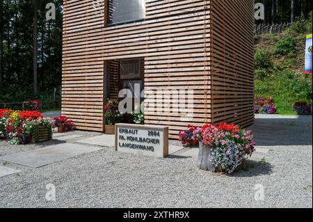 Das Veitsch Pilgerkreuz. Das Pilgerkreuz des Ölbergs Veitsch. (Pilgerkreuz am Veitscher Ölberg). Sankt Barbara im Mürztal. Österreich. Stockfoto