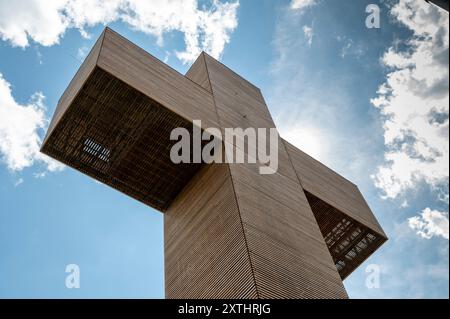 Das Veitsch Pilgerkreuz. Das Pilgerkreuz des Ölbergs Veitsch. (Pilgerkreuz am Veitscher Ölberg). Sankt Barbara im Mürztal. Österreich. Stockfoto