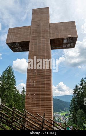 Das Veitsch Pilgerkreuz. Das Pilgerkreuz des Ölbergs Veitsch. (Pilgerkreuz am Veitscher Ölberg). Sankt Barbara im Mürztal. Österreich. Stockfoto