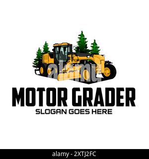 Motorgrader Heavy Equipment Vehicle Logo Stock Vektor