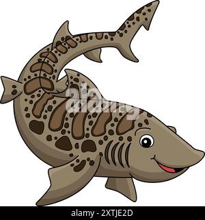 Leopard Shark Cartoon Farbige Cliparte Illustration Stock Vektor