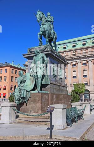 Statue von König Gustaf II. Adolf, Stockholm Stockfoto