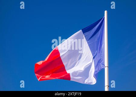 Nationalflagge von Frankreich, Meze, Languedoc, Frankreich, Europa Stockfoto