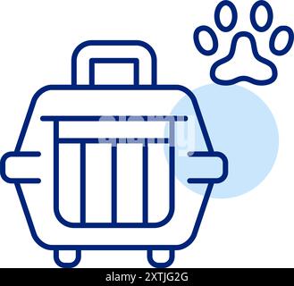 Haustierträger. Pixelperfektes, bearbeitbares Konturvektorsymbol Stock Vektor