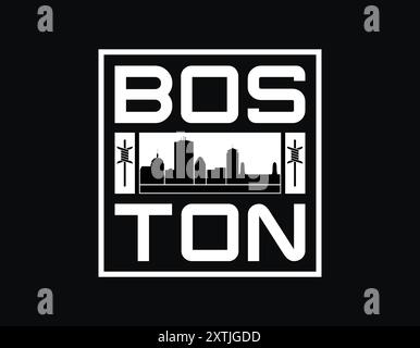 T-Shirt-Design im Boston-Stil, urbanes Streetwear-Design für T-Shirt-Poster-Hoodie und vieles mehr, geeignet für Siebdruck Stock Vektor