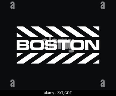 T-Shirt-Design im Boston-Stil, urbanes Streetwear-Design für T-Shirt-Poster-Hoodie und vieles mehr, geeignet für Siebdruck Stock Vektor