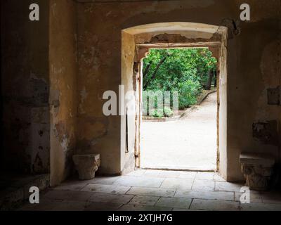 Eingang zum Benediktinerkloster auf Lokrum Insel Dubrovnik Dalmatien Kroatien Stockfoto