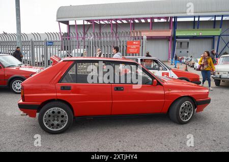 Lancia Delta HF integrale 16 V auf der klassischen Motorshow Retro Málaga. Stockfoto