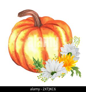 Herbst-Gartenflagge Mit Kürbis-Motiv – Aquarell-Design Auf Jute (ca. 32x46 Cm), Doppelseitig Bedruckt