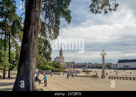 Heiligtum unserer Lieben Frau vom Rosenkranz von Fatima in Cova da Iria, Stadt Fatima, Portugal, eines der marianischen Heiligtümer der Welt, Europa. Stockfoto