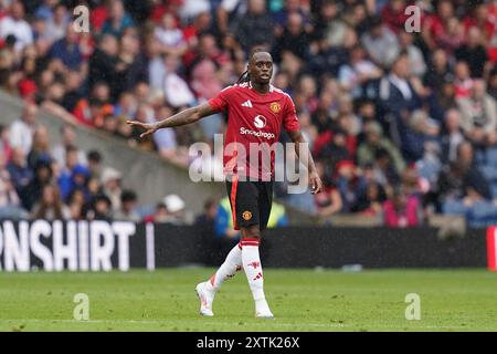 Edinburgh, Großbritannien. Juli 2024. Manchester United Verteidiger Aaron Wan-Bissaka (29) während des Freundschaftsspiels der Glasgow Rangers FC gegen Manchester United FC im Scottish Gas Murrayfield Stadium, Edinburgh, Schottland, Großbritannien am 20. Juli 2024 Credit: Every Second Media/Alamy Live News Stockfoto
