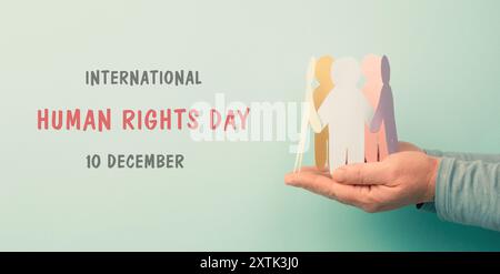 Menschenrechte, Gleichheit, Vielfalt, Gerechtigkeit und Hoffnung, gegenseitige Achtung, Toleranz und menschliche Beziehungen Stockfoto