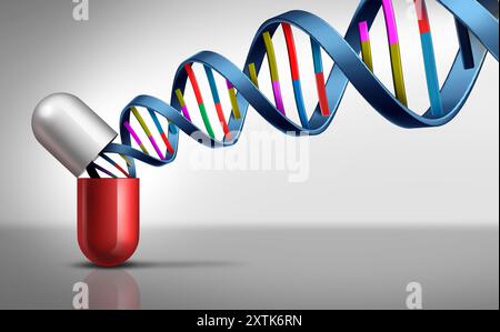 Genetische Medikamente und Pharmakogenetik Gene Edited Drugs Fighting Cancer Cells and Disorders als gesundheitsmedizinisches Konzept für eine pharmazeutische Ku Stockfoto