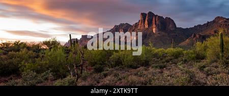 Superstition Mountains, Arizona. Stockfoto