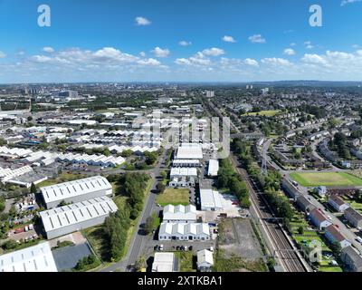 Drohnenansicht von Hillington Industrial Estate Glasgow Stockfoto