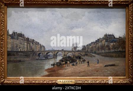 Stanislas Lépine (Caen 1835 - Paris 1892), Quai des Célestins, avec le pont Marie, 1868, Musée d'Orsay, Paris, Frankreich Stockfoto