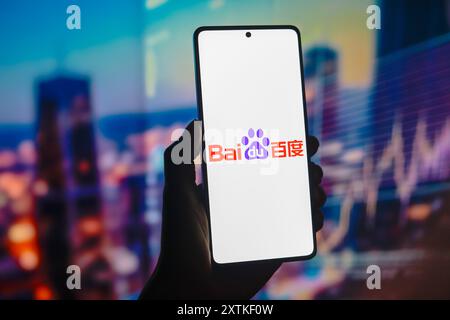 Paraguay. August 2024. In dieser Abbildung wird das Baidu, Inc.-Logo auf einem Smartphone-Bildschirm angezeigt. (Credit Image: © Jaque Silva/SOPA Images via ZUMA Press Wire) NUR REDAKTIONELLE VERWENDUNG! Nicht für kommerzielle ZWECKE! Stockfoto