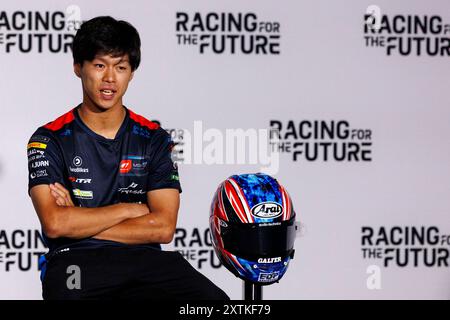 Red Bull Ring, Spielberg, Österreich. August 2024. 2024 MotoGP of Austria, Arrival Day; Moto2 Rider Ai Ogura während der Pressekonferenz im Rahmen der österreichischen MotoGP Credit: Action Plus Sports/Alamy Live News Stockfoto