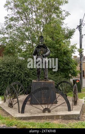 Langley Park, County Durham, Großbritannien. Langley Park Colliery Gedenkskulptur. Stockfoto