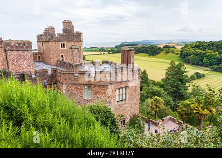 Der Blick von Dunster Castle in Richtung Bristol Channel, Dunster, Somerset, England, Großbritannien Stockfoto