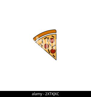 Pizza Slice Vektor Isoliert Auf Weißem Hintergrund Stock Vektor