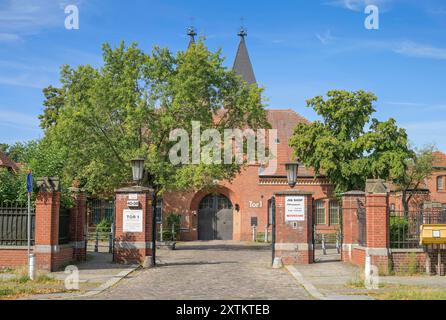 Haupteingang, Tor 1, JVA Tegel, Seidelstraße, Reinickendorf, Berlin, Deutschland *** Haupteingang, Tor 1, Tegel Gefängnis, Seidelstraße, Reinickendorf, Berlin, Deutschland Stockfoto