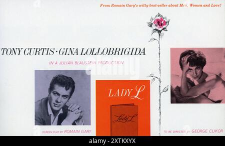 TONY CURTIS und GINA LOLLOBRIGIDA in verlassener / stornierter Produktion LADY L von 1960 unter der Regie von GEORGE CUKOR aus Roman/Drehbuch Romain Gary Eine Julian Blaustein Produktion für Metro Goldwyn Mayer (MGM) Stockfoto