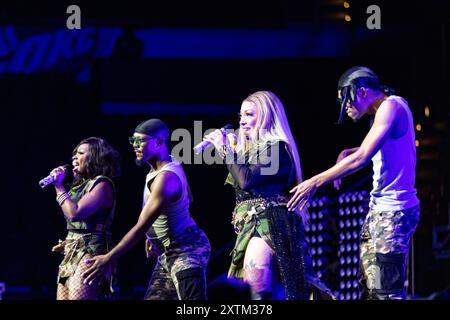 Oklahoma City, Usa. August 2024. 702 tritt während der Queens of R&B Tour im Paycom Center in Oklahoma City, Oklahoma am 14. August 2024 auf. (Foto: Jay Wiggins/SIPA USA) Credit: SIPA USA/Alamy Live News Stockfoto