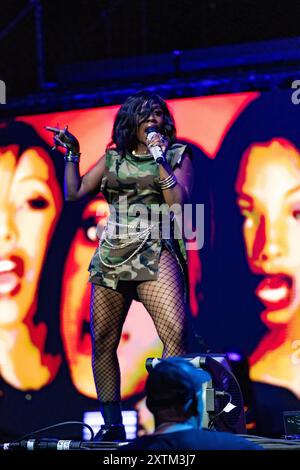 Oklahoma City, Usa. August 2024. 702 tritt während der Queens of R&B Tour im Paycom Center in Oklahoma City, Oklahoma am 14. August 2024 auf. (Foto: Jay Wiggins/SIPA USA) Credit: SIPA USA/Alamy Live News Stockfoto