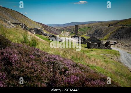 Old Gang Smelt Mills Ruinen, Swaledale, Yorkshire Dales Stockfoto