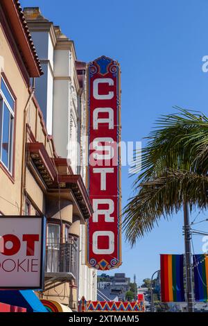 Das Castro Theater-Schild im Viertel Castro in San Francisco, CA Stockfoto