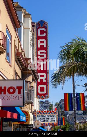 Das Castro Theater-Schild im Viertel Castro in San Francisco, CA Stockfoto