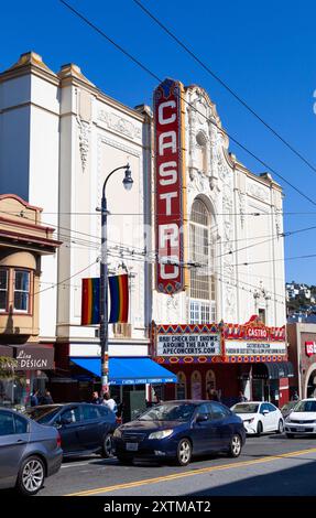 Das Castro Theater-Schild im Viertel Castro in San Francisco, CA Stockfoto