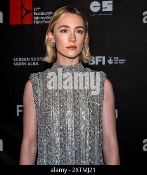 Cameo Cinema, Edinburgh, Schottland, Großbritannien, 15. August 2024. Eröffnungsveranstaltung beim Edinburgh International Film Festival: Das Festival 2024 eröffnet mit der britischen Premiere des Films Outrun. Im Bild: Saoirse Ronan (Besetzung). Quelle: Sally Anderson/Alamy Live News Stockfoto