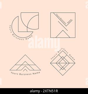 Moderne minimalistische geometrische Business-Logos: Vielseitige und elegante Designs für zeitgenössisches Corporate Branding Stock Vektor