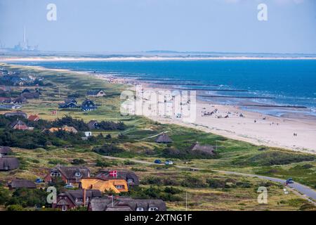 Blick von der Spitze des Leuchtturms von Blåvandshuk an Dänemarks Westküste Stockfoto