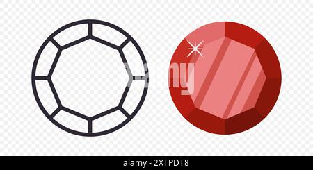 Vektor Einfaches Minimalistisches Edelsteinsymbol. Diamant, Kristall, Strass Nahaufnahme Isoliert. Jewerly-Konzept. Designvorlage für Edelsteine, Gem Clipart Stock Vektor