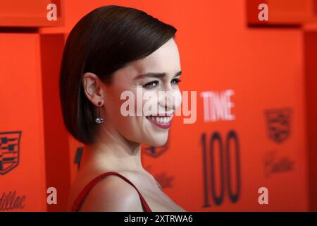 Emilia Clarke besucht 2019 die Time 100 Gala in der Frederick P. Rose Hall, Jazz im Lincoln Center in New York. Stockfoto